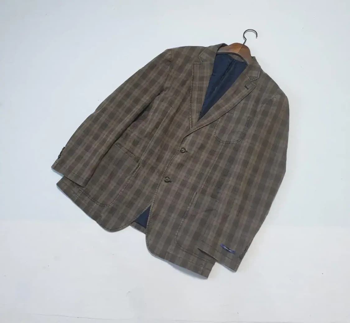 캠브릿지 체크 브라운 블레이져 자켓 상품이미지1
