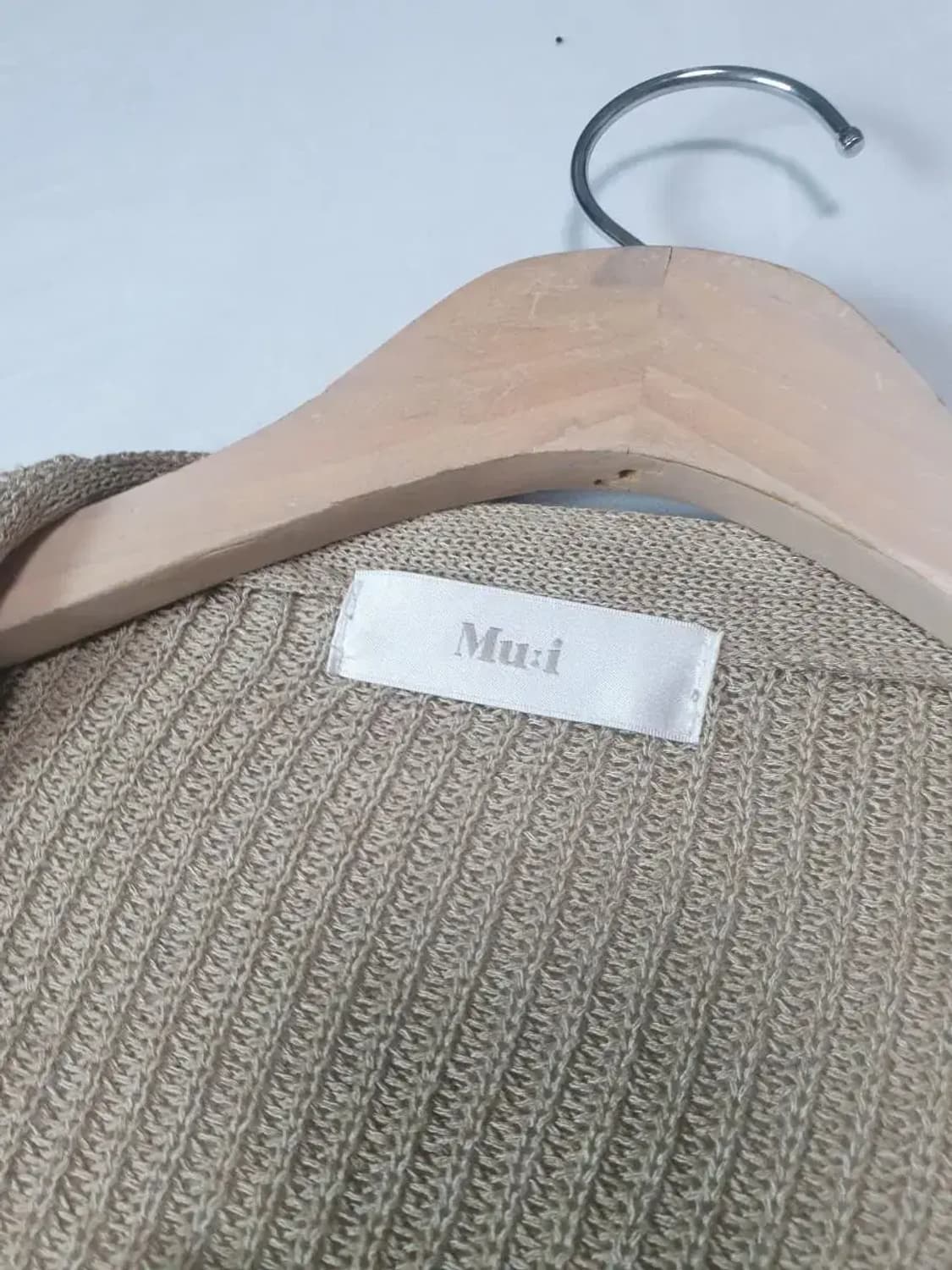 mui 베이지 크롭 시스루 가디건 상품이미지2