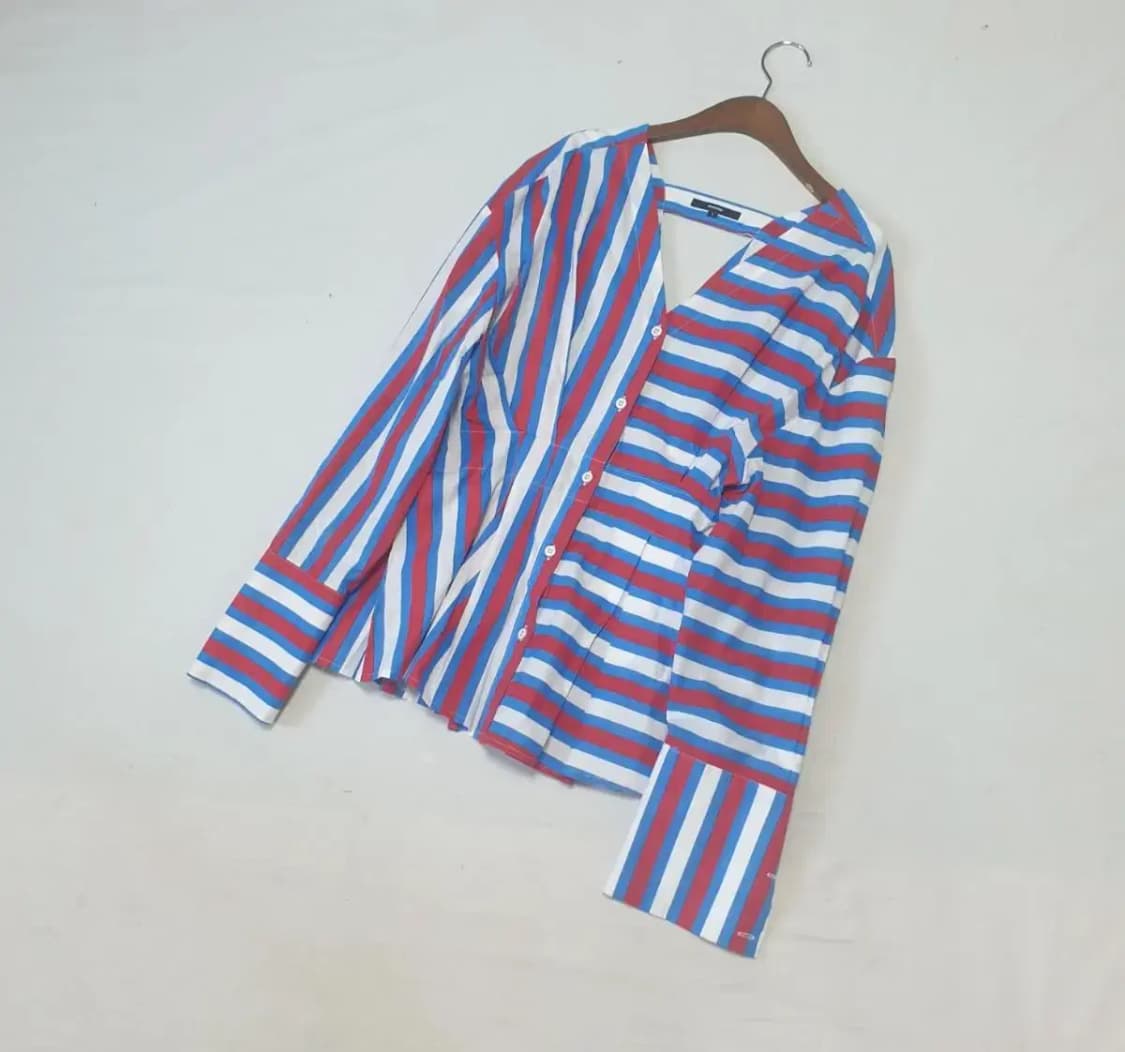 hausofpbk 스트라이프 트임 블라우스 셔츠 상품이미지1