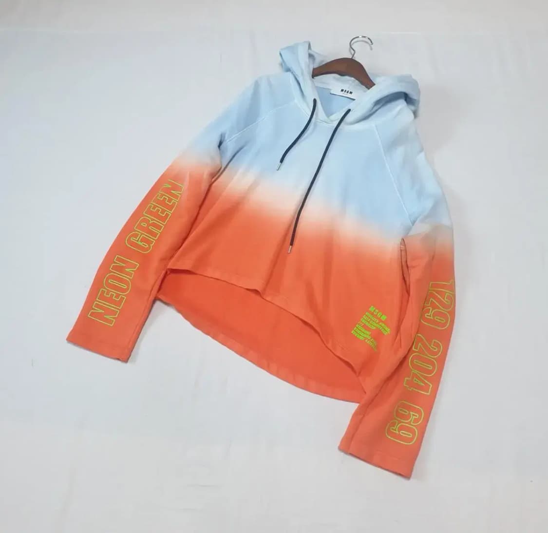 MSGM 파스텔 그라데이션 크롭 후드 상품이미지1