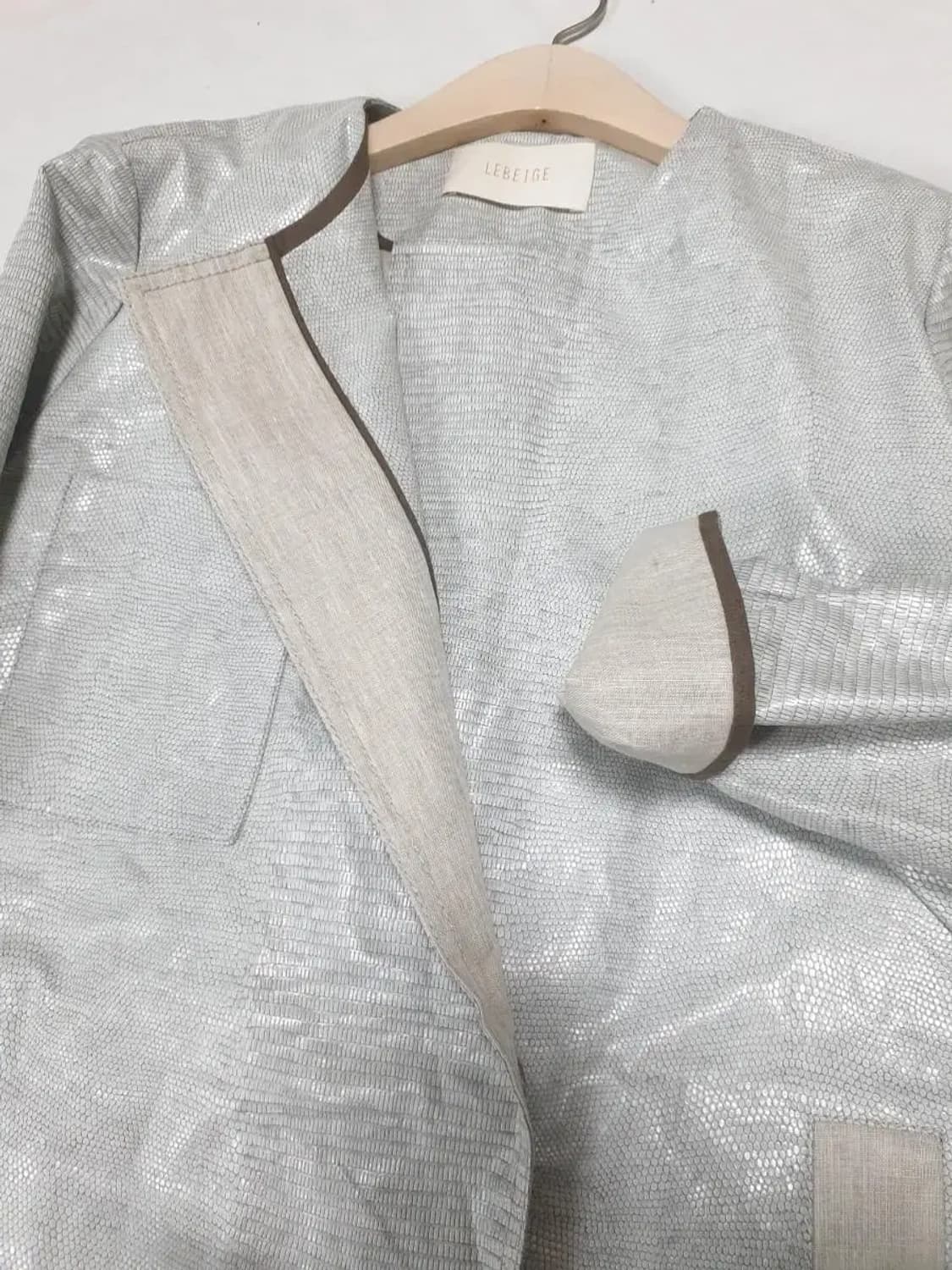 르베이지 마혼방 뱀피 코트 자켓 상품이미지2