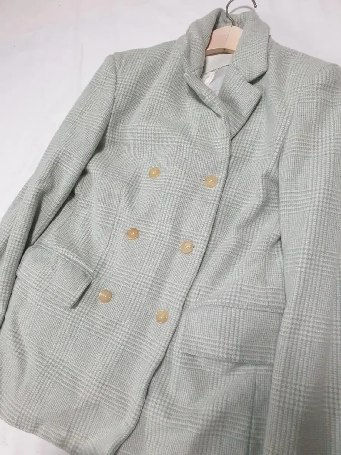 블로썸에이치컴퍼니 체크 더블 자켓 상품이미지2