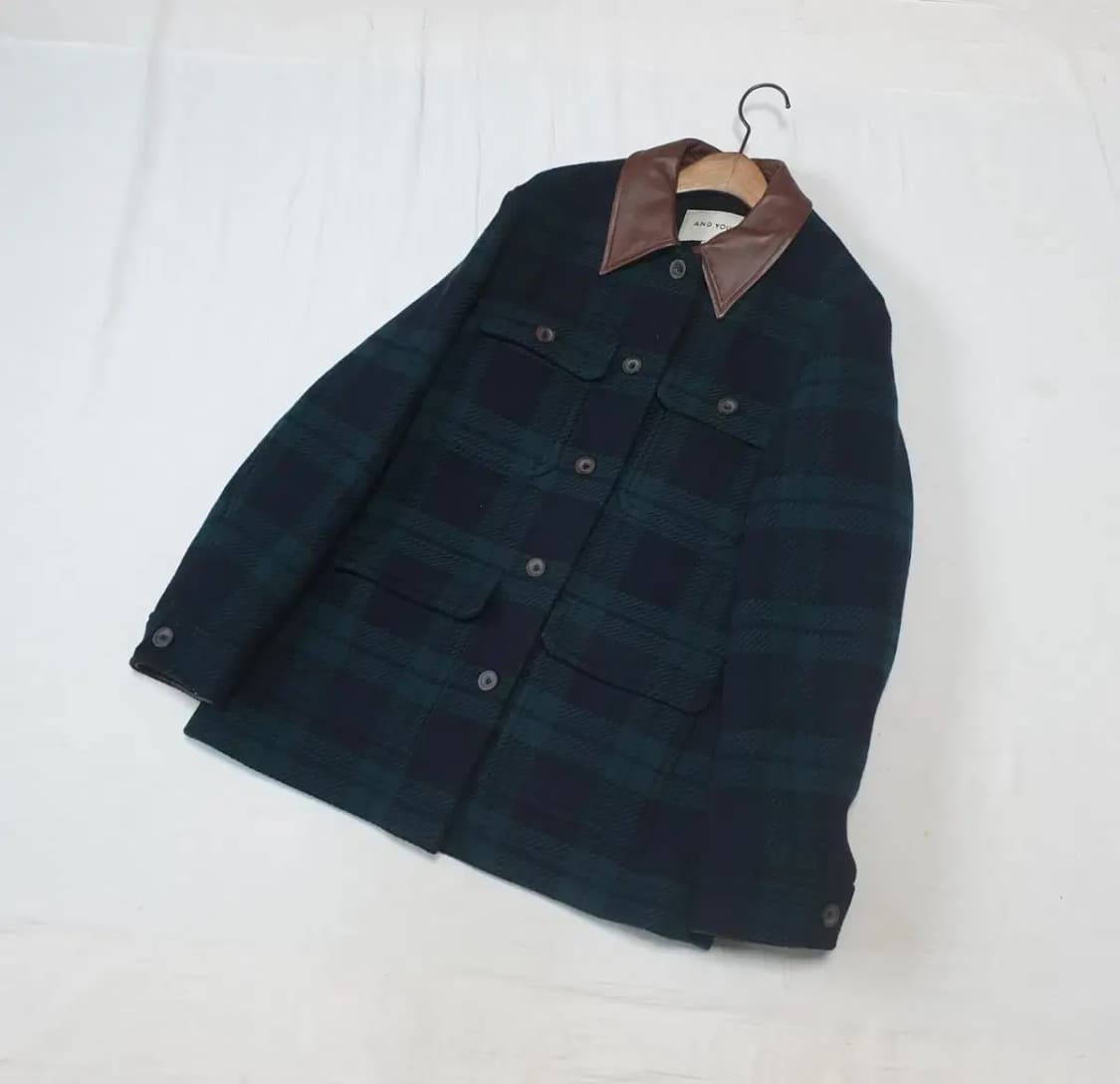 앤유 23fw 타단체크 울 자켓 상품이미지1