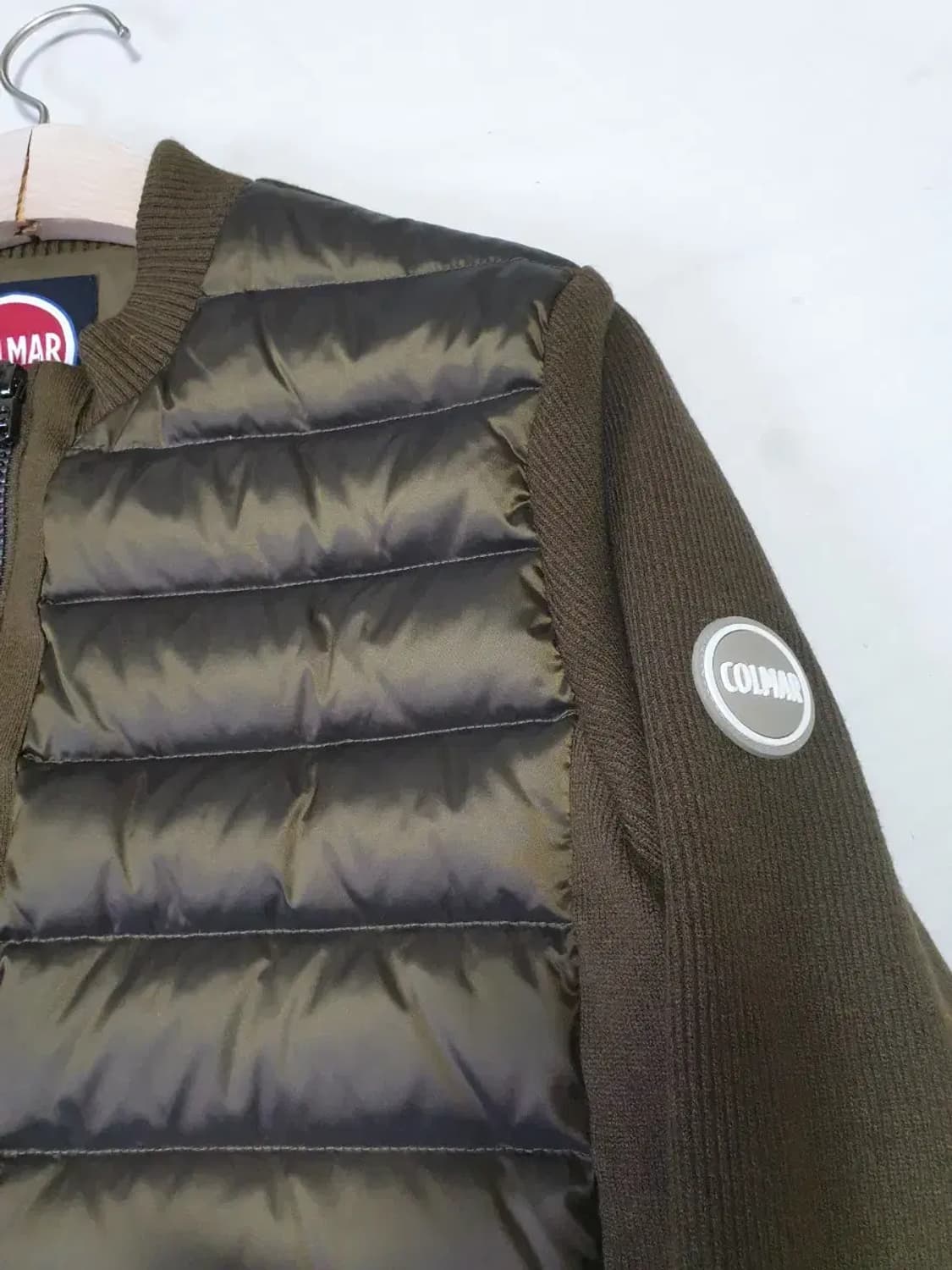 콜마 카키 구스다운 니트 패딩 상품이미지2