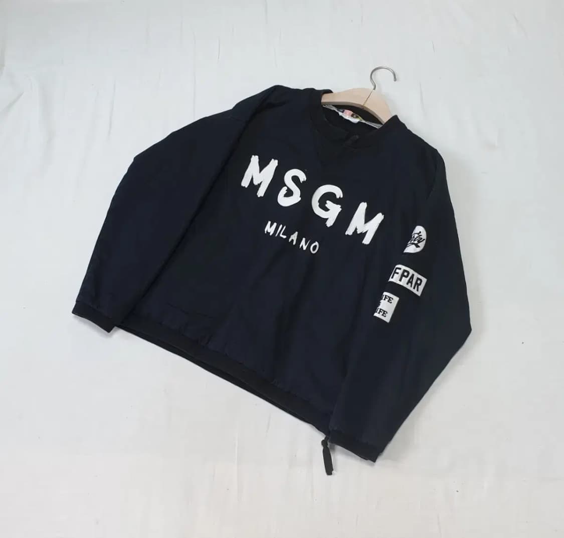 MSGM 블랙 맨투맨 웜업 여성용 상품이미지1