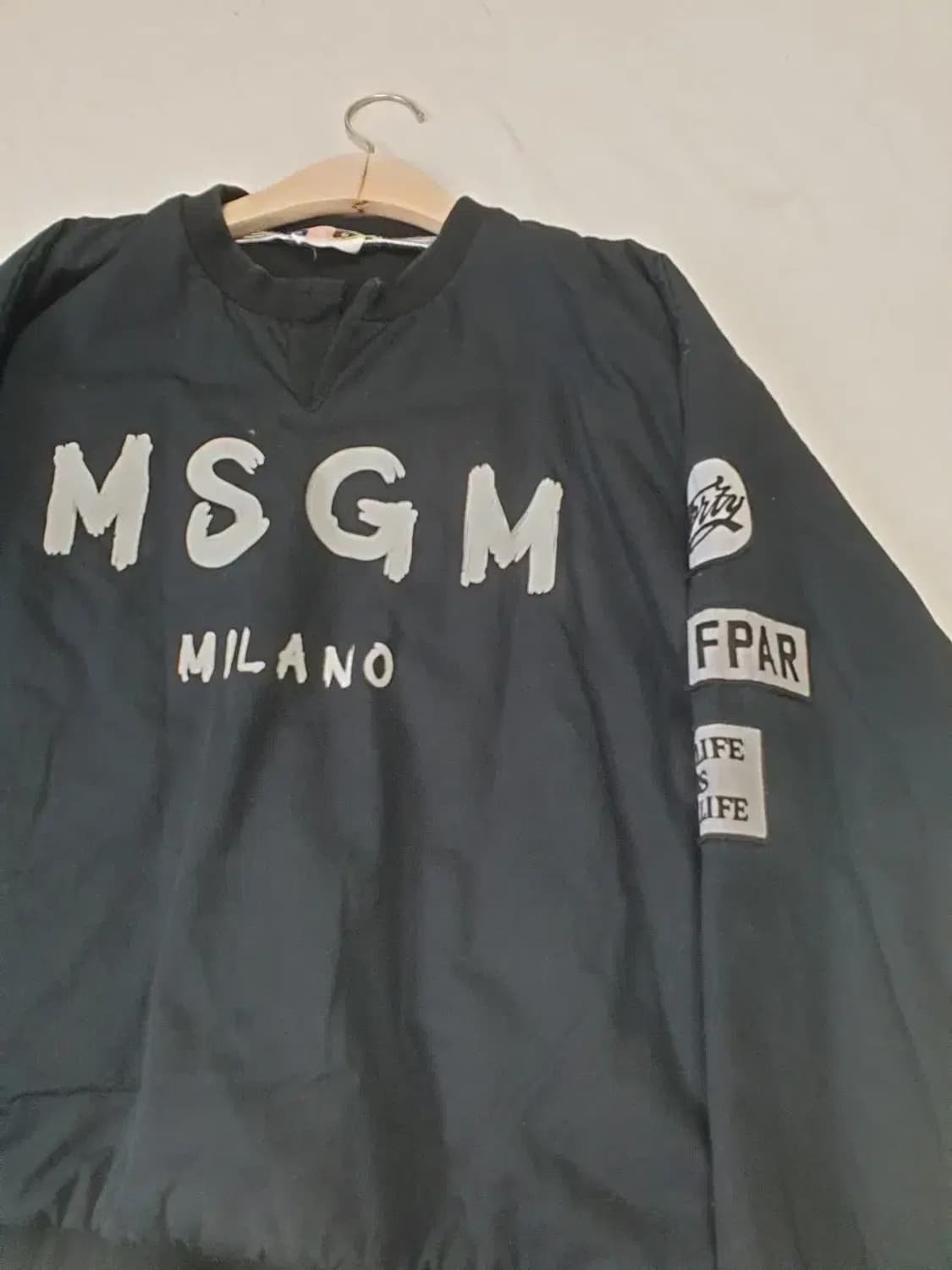 MSGM 블랙 맨투맨 웜업 여성용 상품이미지2