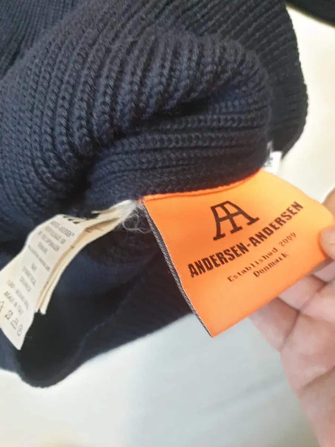 안데르센안데르센 네이비 크루넥 메리노울 니트 상품이미지4