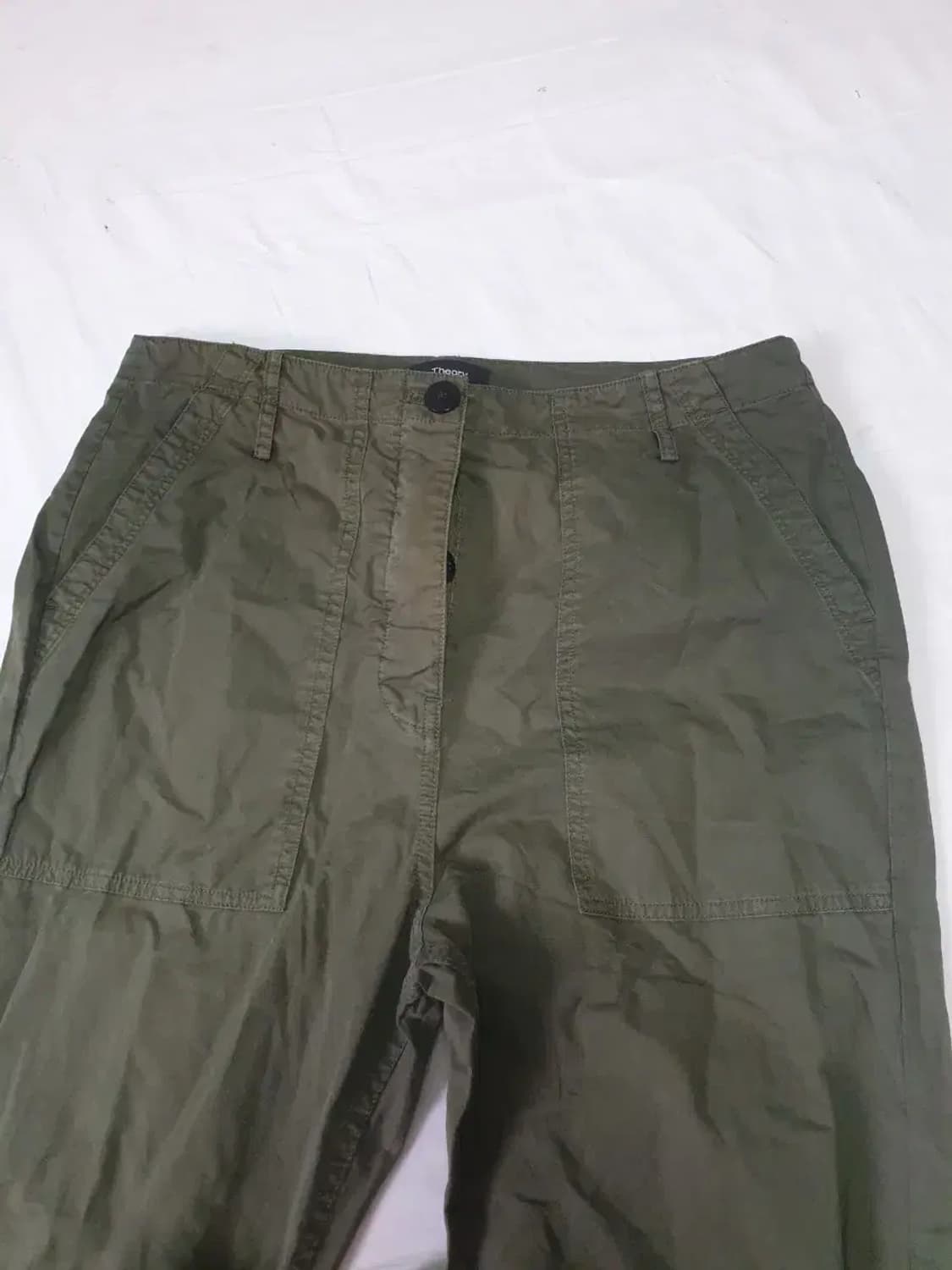 띠어리 21fw 카키 면 팬츠 여성 상품이미지2