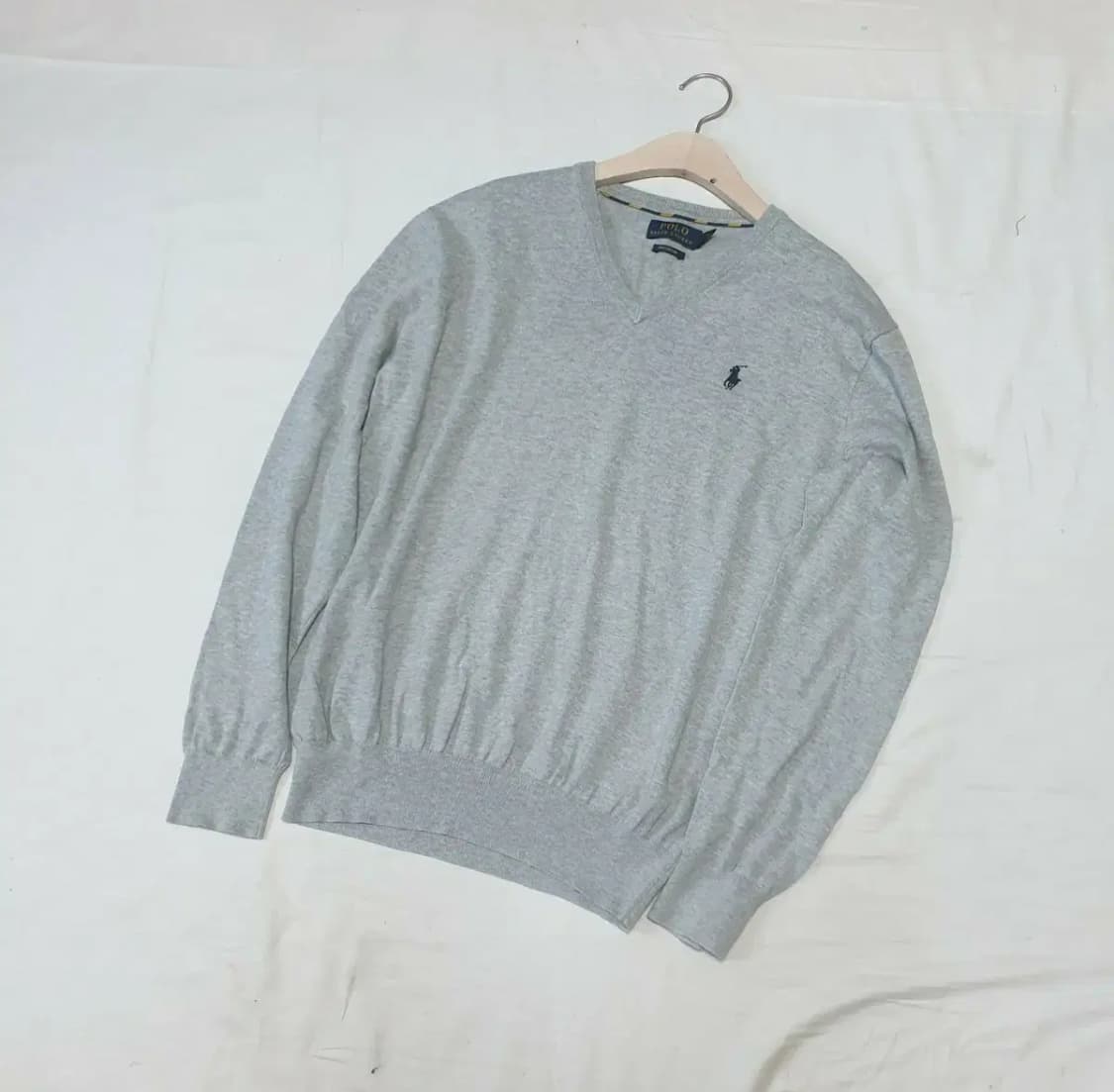 폴로 브이넥 피마코튼 니트 상품이미지1