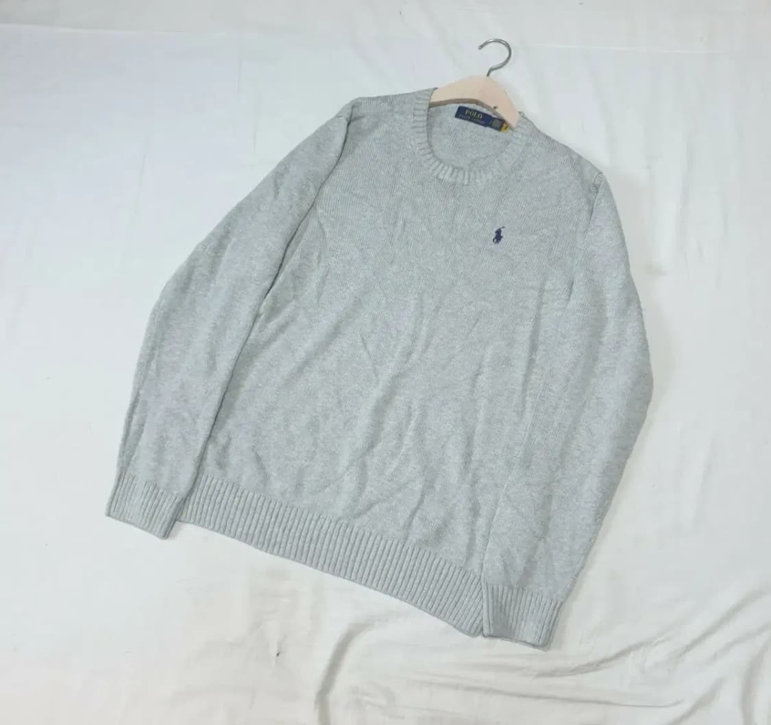 폴로 라이트그레이 라운드 니트 상품이미지1
