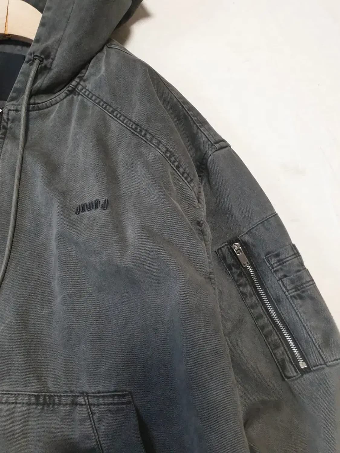 준지 22fw 가먼트다잉 후드 집업 자켓 상품이미지2