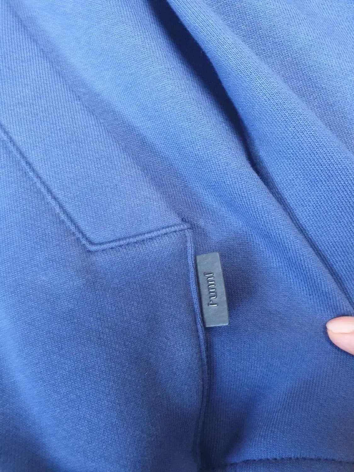 준지 22fw 레터링 후드집업 블루 상품이미지3