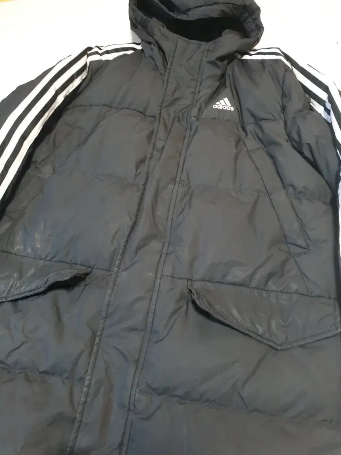 아디다스 블랙 다운 롱패딩 상품이미지2