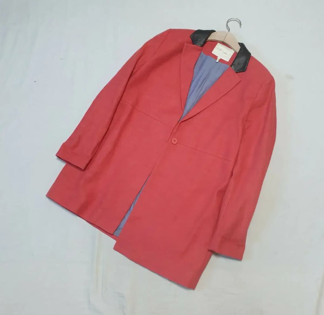 마쥬 원버튼 카라레더 자켓 상품이미지1