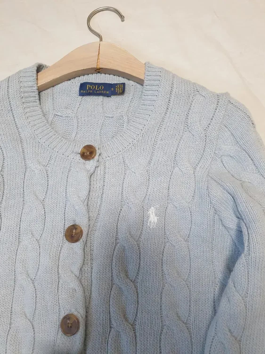 폴로 스카이블루 케이블 가디건 상품이미지2