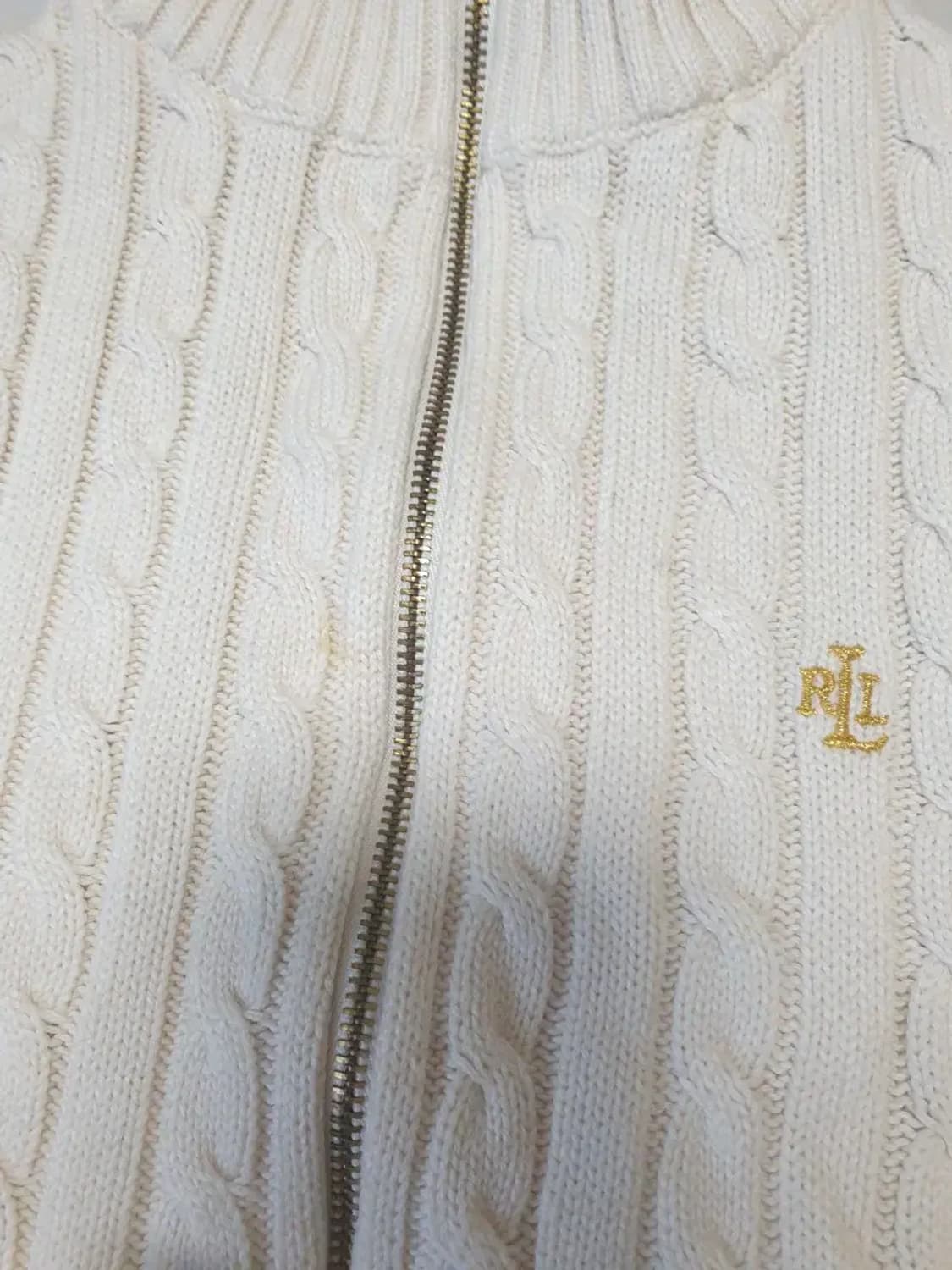 폴로 랄프로렌 아이보리 케이블 니트 집업 상품이미지2