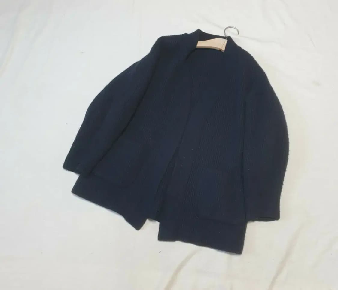 오르 네이비 오픈 골지 니트 가디건 상품이미지1