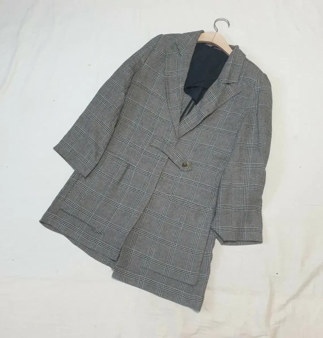 스튜디오니콜슨 체크 원버튼 코트 여성 상품이미지1