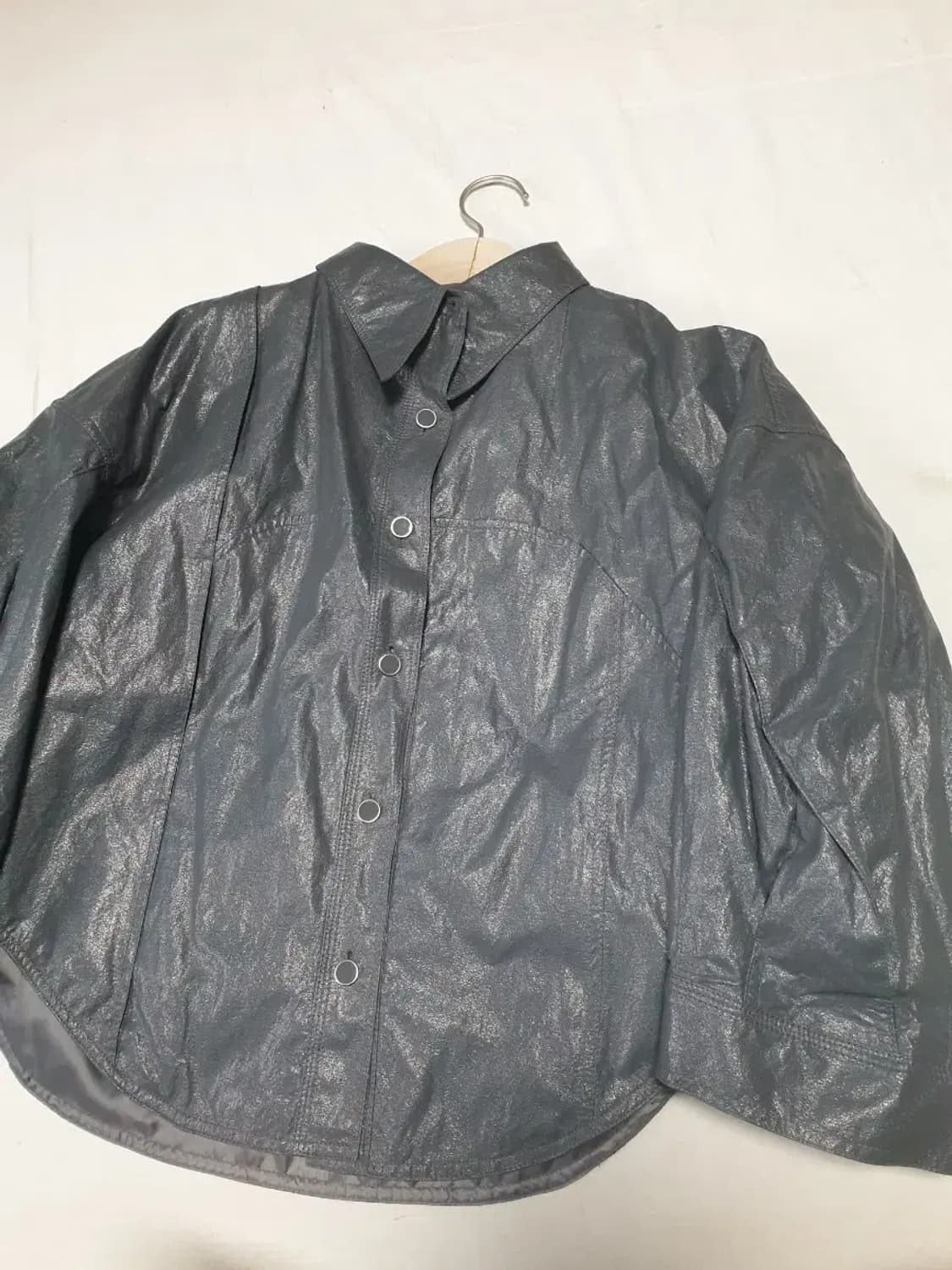 시스템 21fw 레이온 오버 크롭 셔츠 자켓 상품이미지2