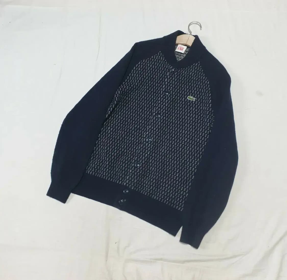 라코스테 네이비 패턴 가디건 상품이미지1