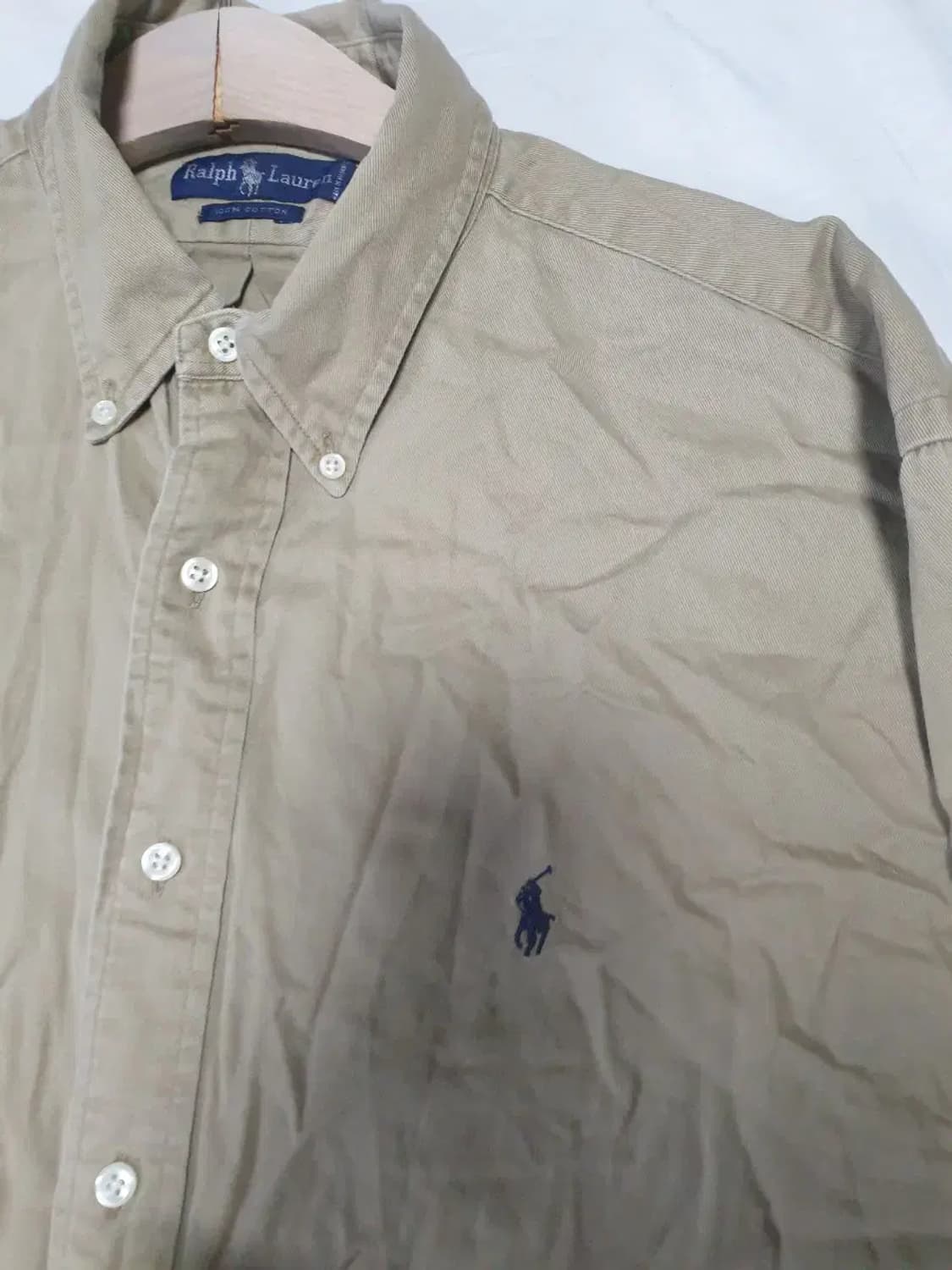 폴로 베이지 솔리드 셔츠 상품이미지2