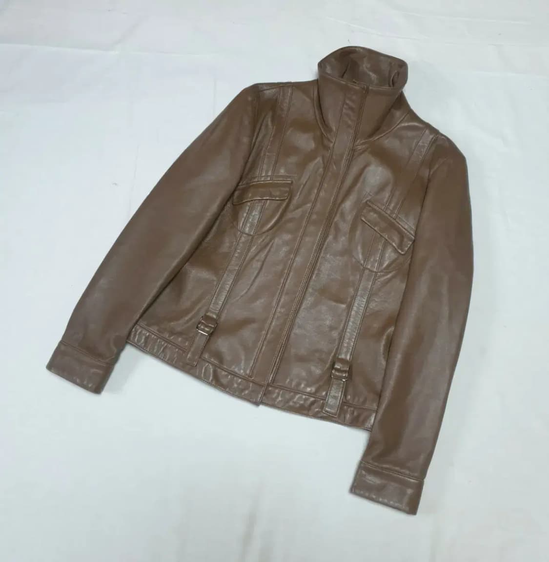 브라운 양가죽 레더 자켓 여성 상품이미지1