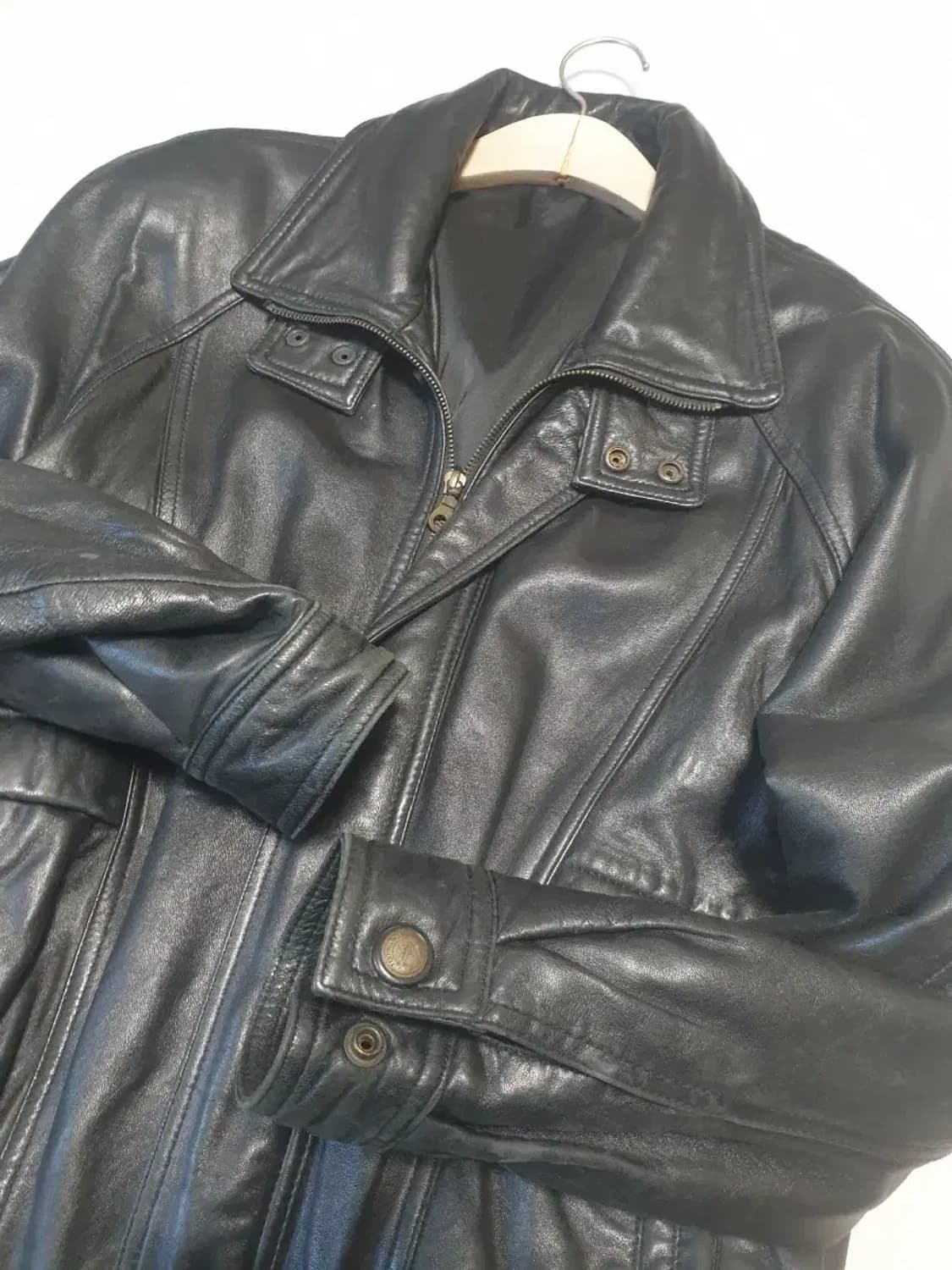 빈티지 블랙 봄버 양가죽 자켓 상품이미지2