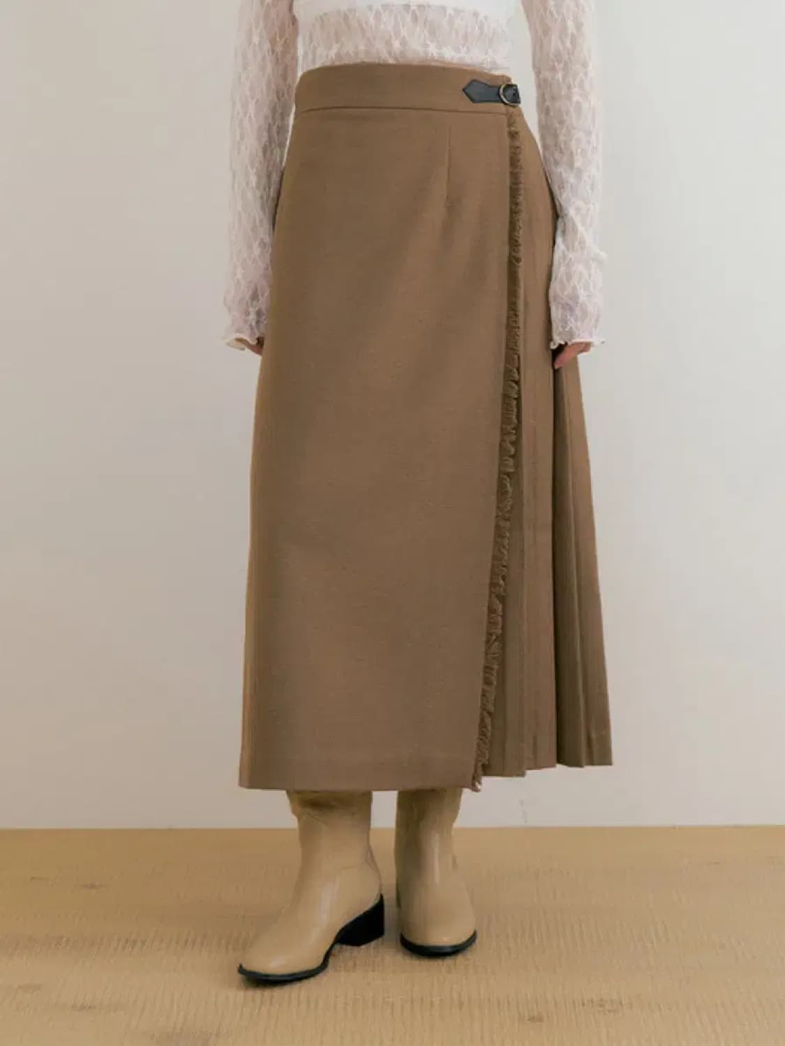 루시르주 울플리츠 스커트 새상품 상품이미지1