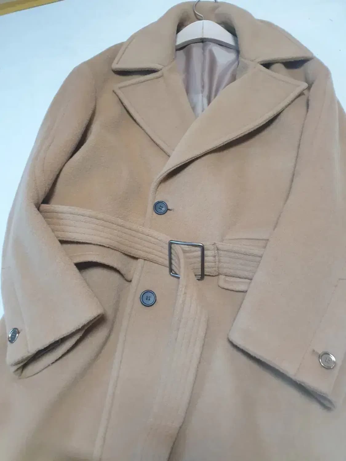 메종미네드 베이지 울 더블 코트 상품이미지2