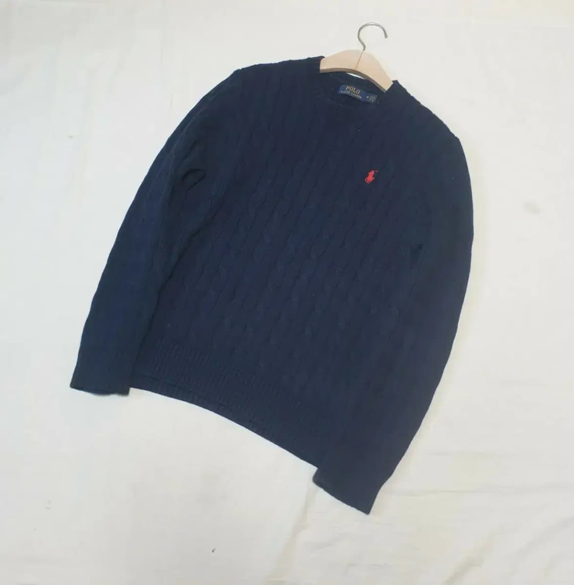 폴로 네이비 케이블 니트 상품이미지1