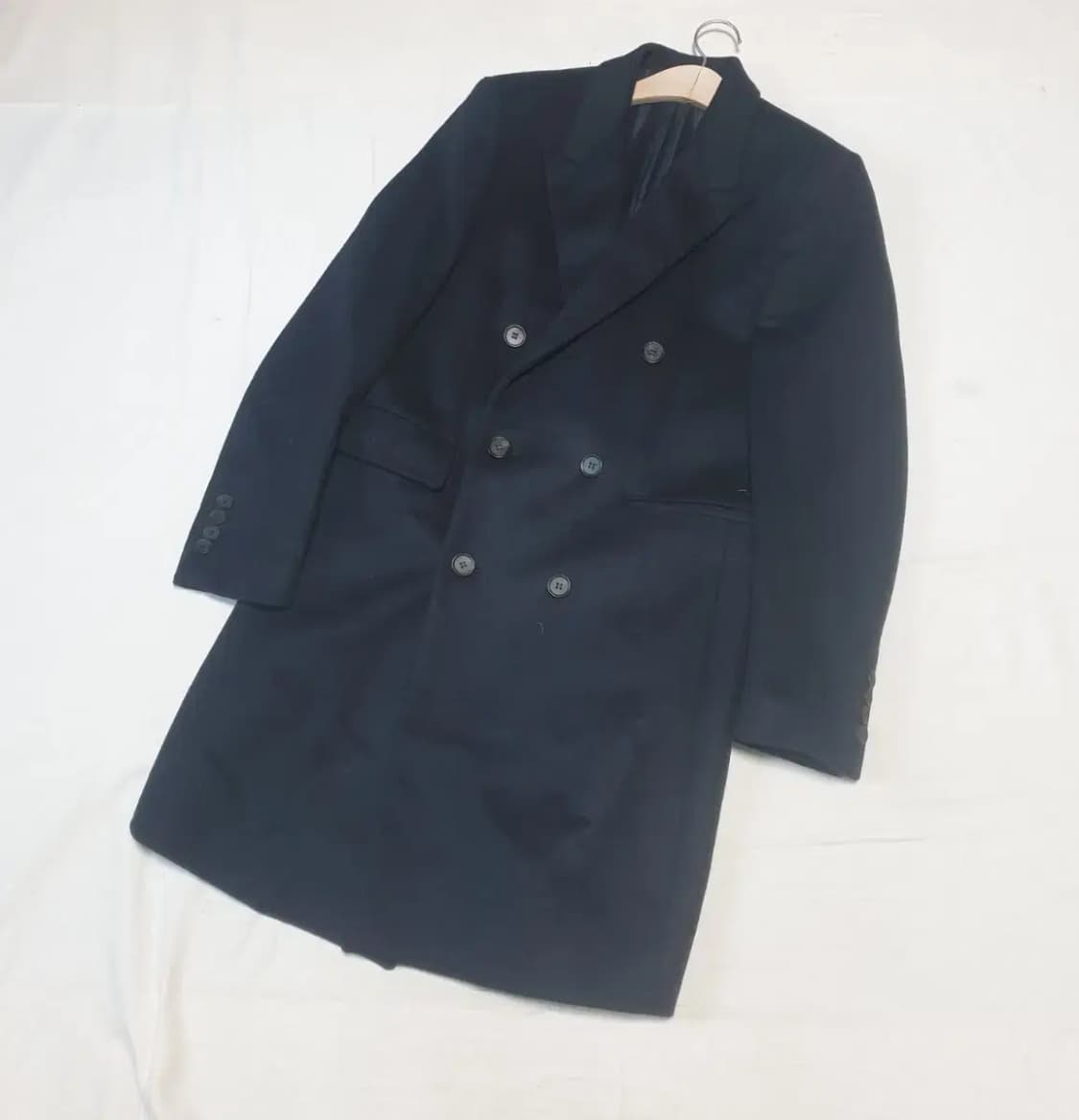 마마가리 네이비 울캐시미어 더블 코트 상품이미지1