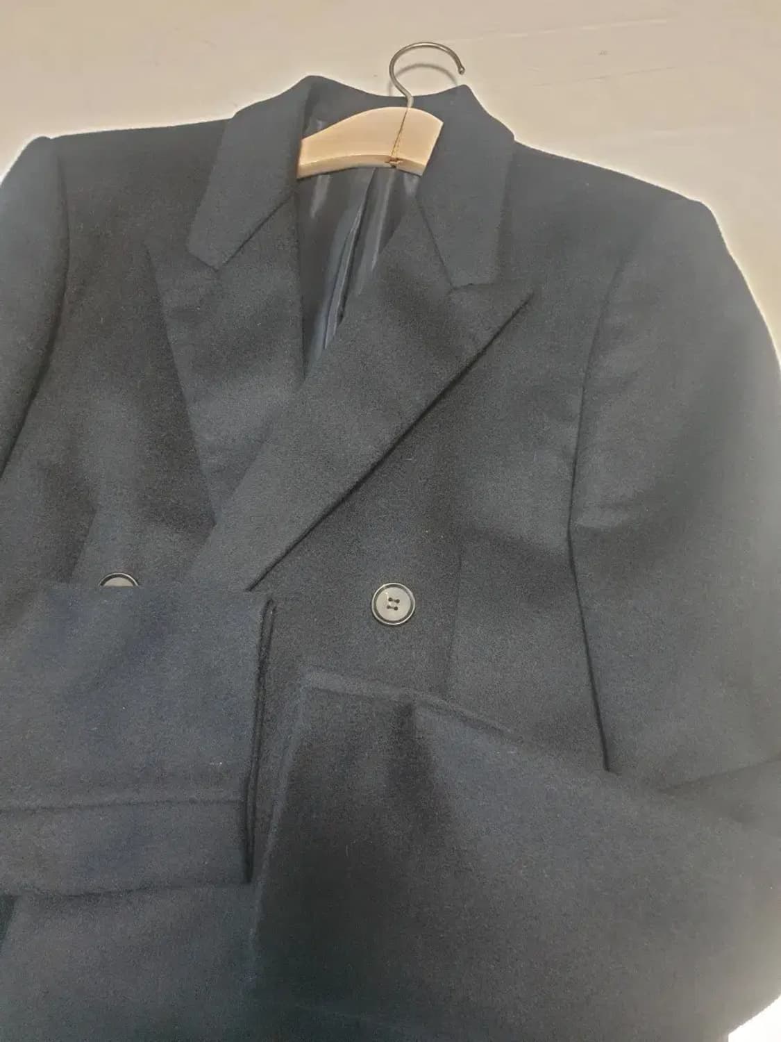 마마가리 네이비 울캐시미어 더블 코트 상품이미지2