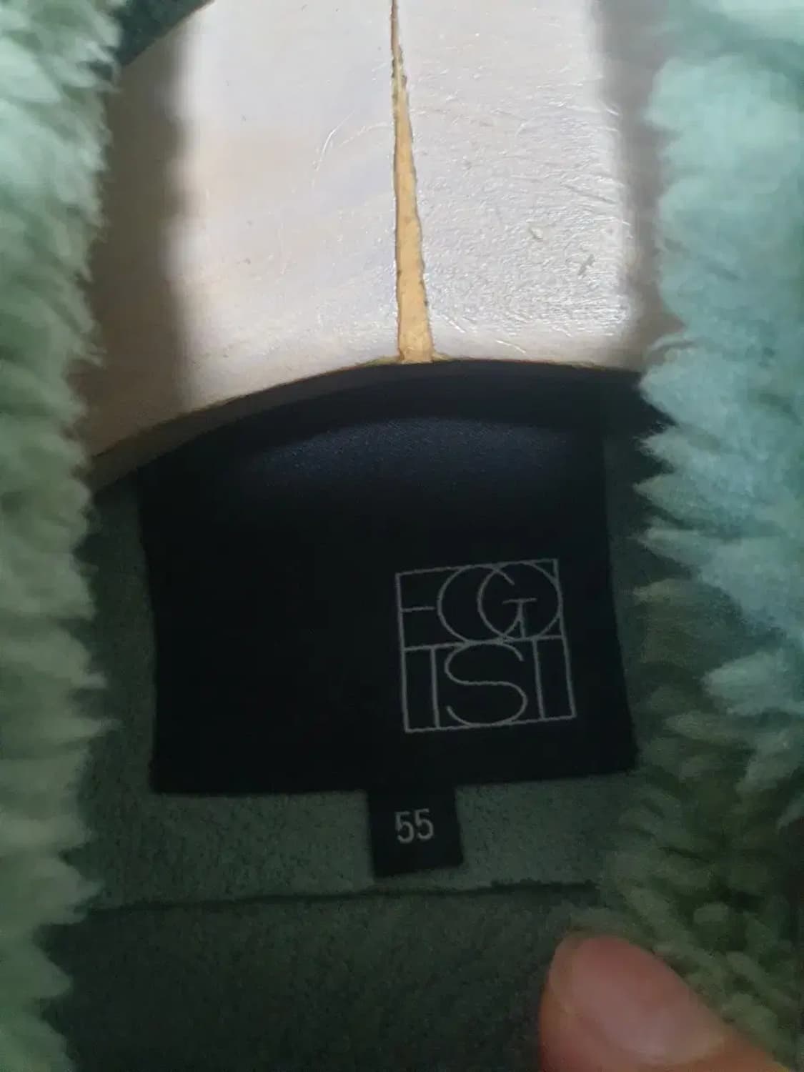 에고이스트 테디베어 롱 무스탕 코트 상품이미지3