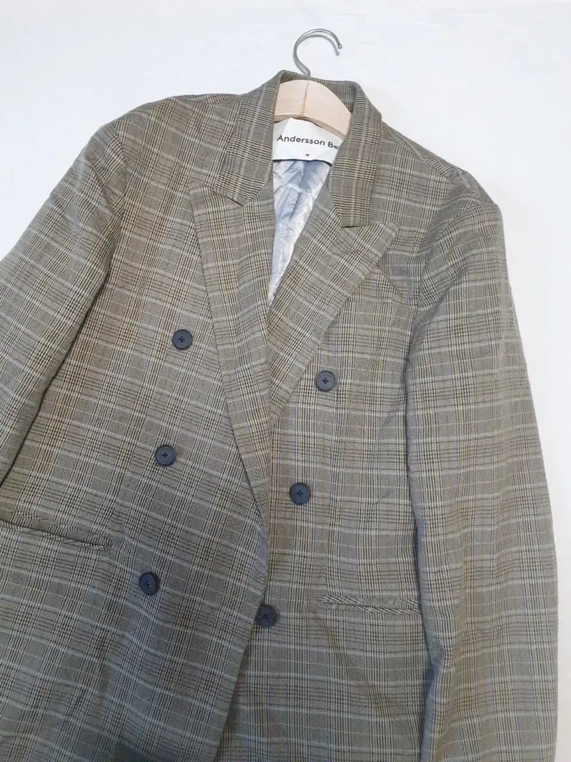 앤더슨벨 글렌체크 더블 자켓 상품이미지2