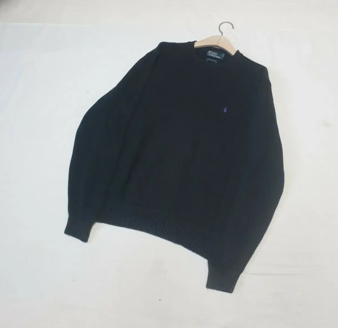 폴로 블랙 피마코튼 헤비 니트 상품이미지1