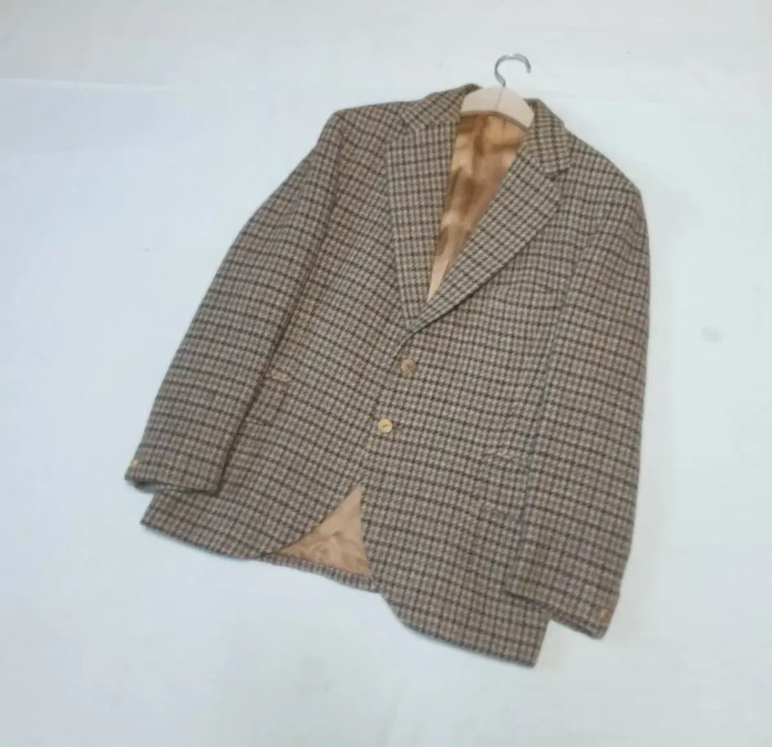 빈티지 체크 해리스트위드 블레이져 상품이미지1