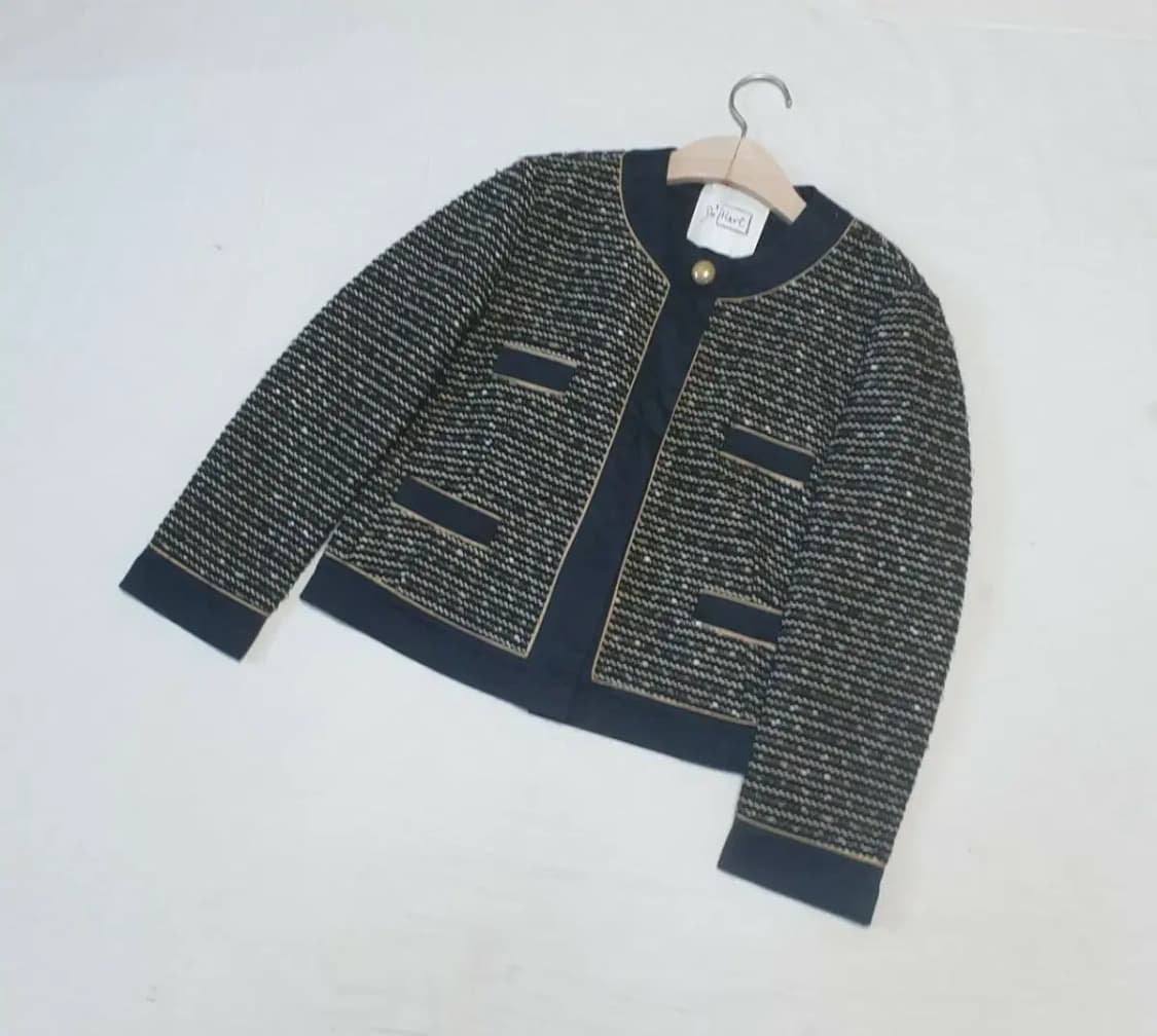 De'hart 디하트 트위드 노카라 자켓 상품이미지1