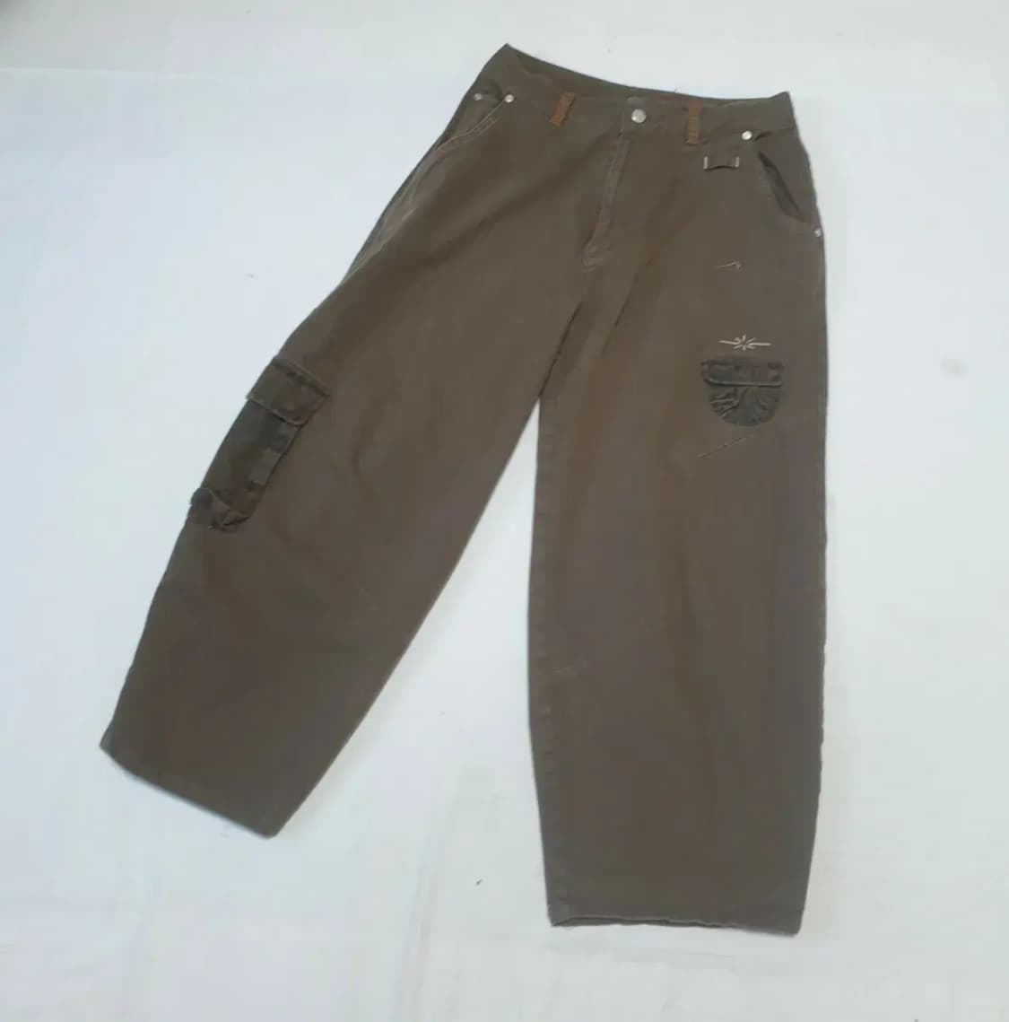 루나키후 스파이럴 스네일 코튼 카고 팬츠 상품이미지1