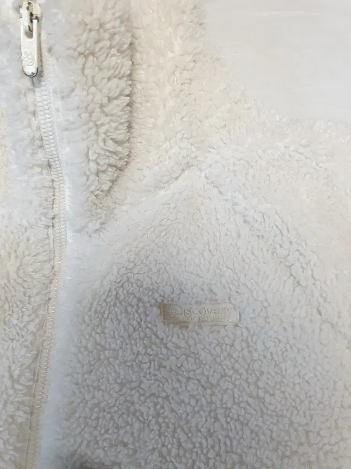 디스커버리 화이트 플리스 집업 상품이미지2