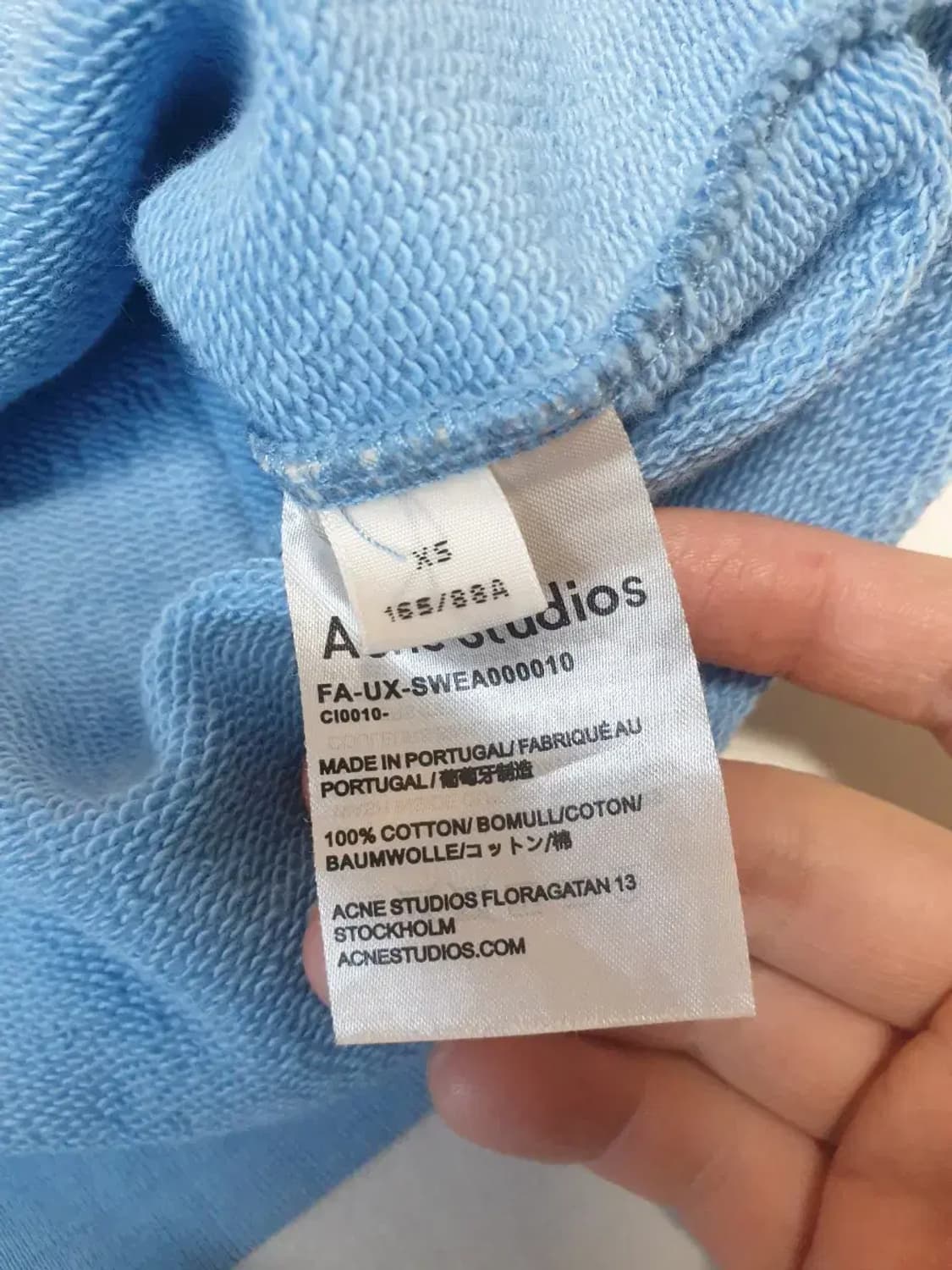 아크네스튜디오 스카이블루 페이스로고 맨투맨 상품이미지3