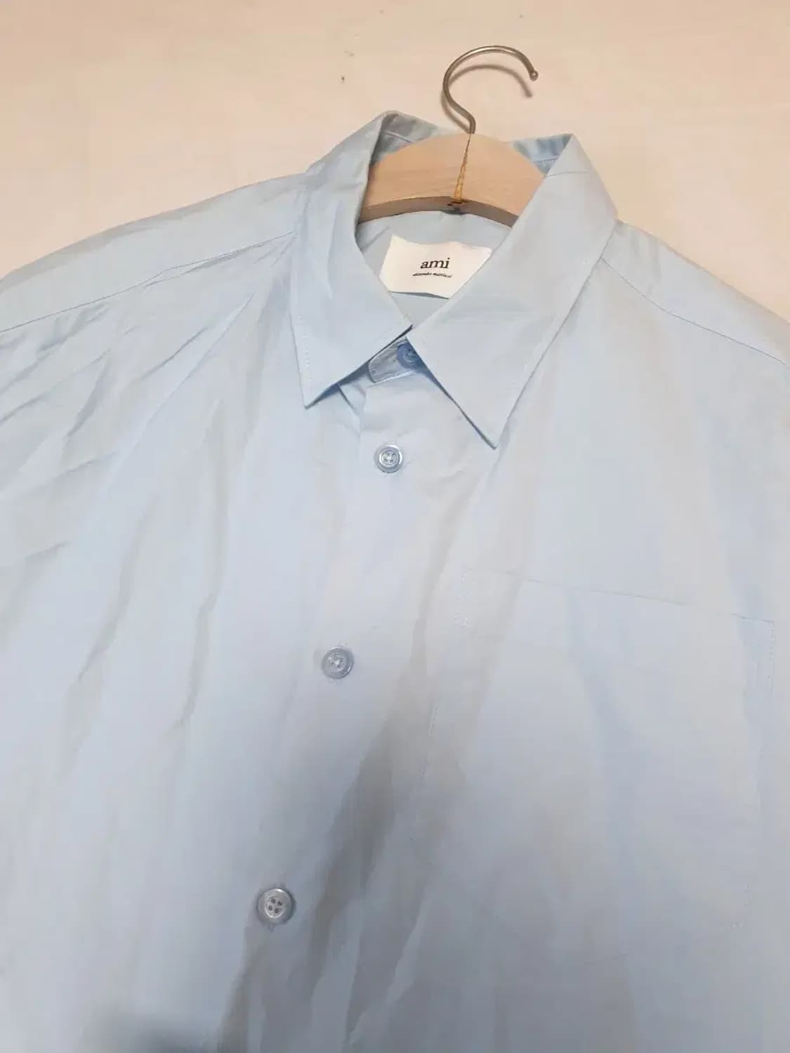 아미 스카이블루 반팔 오버 셔츠 상품이미지2