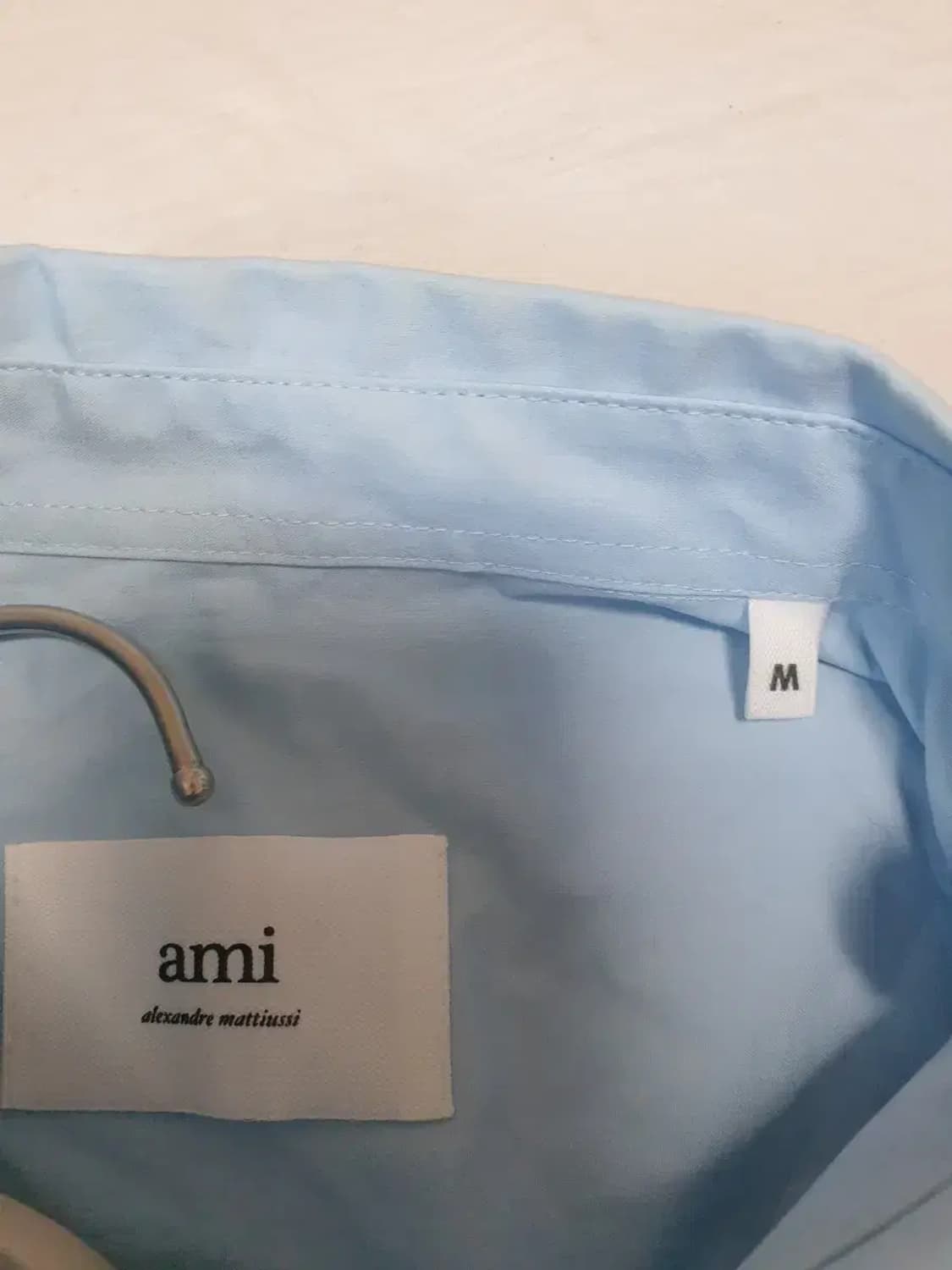 아미 스카이블루 반팔 오버 셔츠 상품이미지3