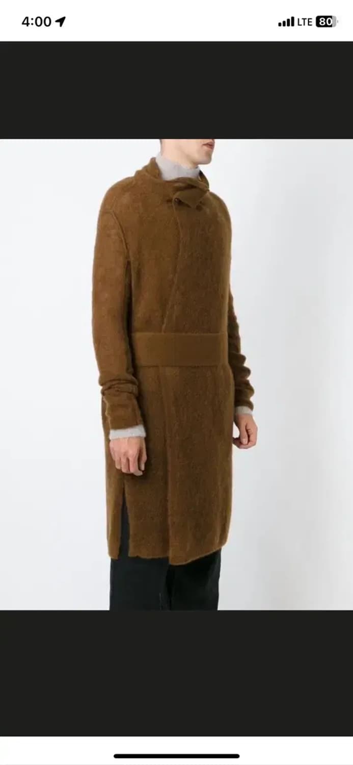 릭오웬스 15fw 모헤어 울 롱가디건 머스터드 상품이미지1