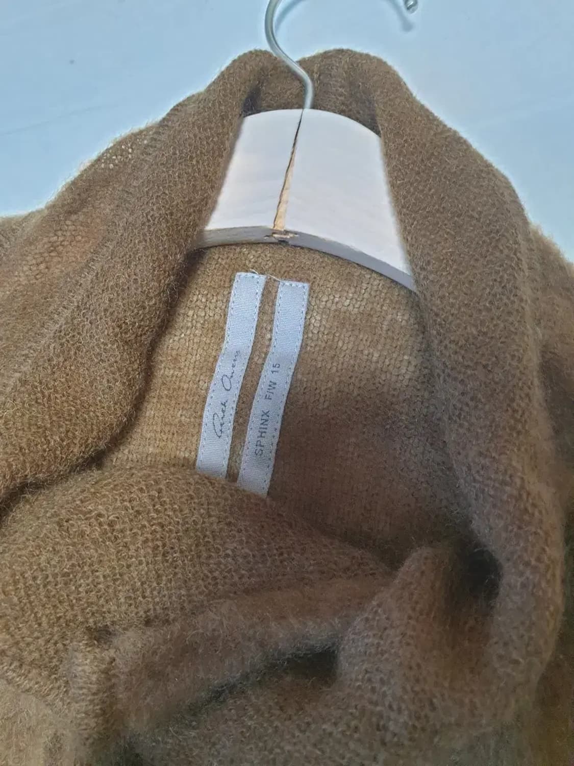 릭오웬스 15fw 모헤어 울 롱가디건 머스터드 상품이미지4