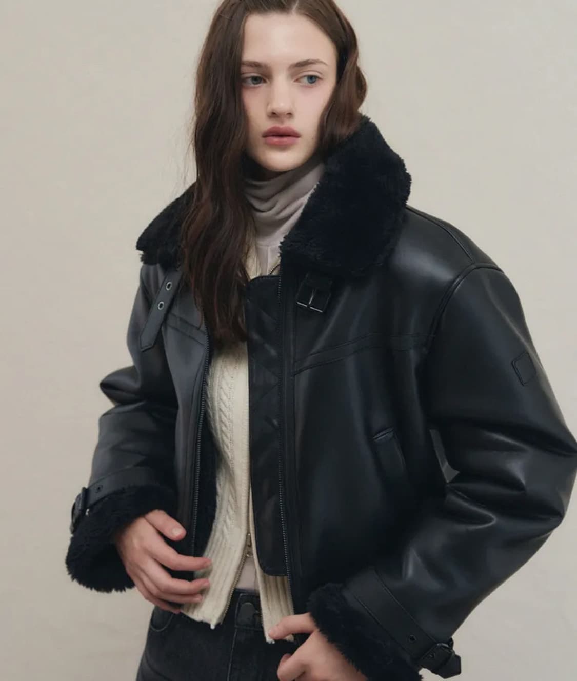 레더리 레더 무스탕 자켓 상품이미지4