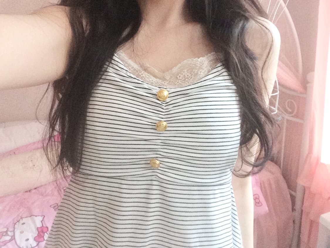 Vintage DIGDEEP Stripe Gold Button Camis 상품이미지5