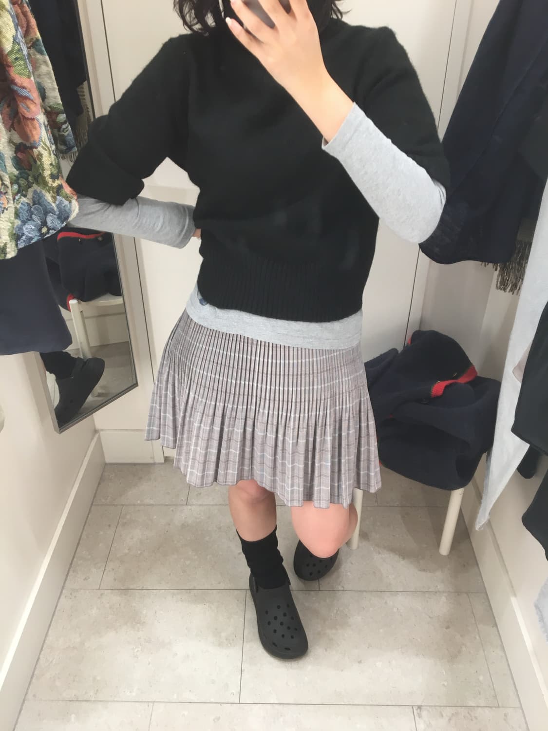 빈티지 체크 스커트 상품이미지1