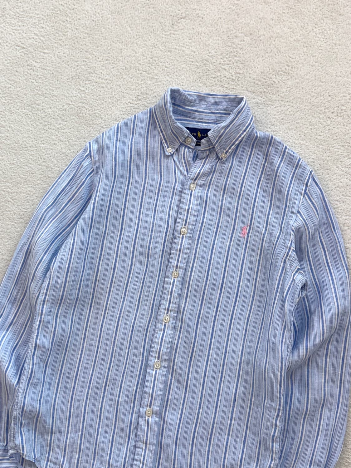 폴로 스트라이프 린넨 셔츠 상품이미지3