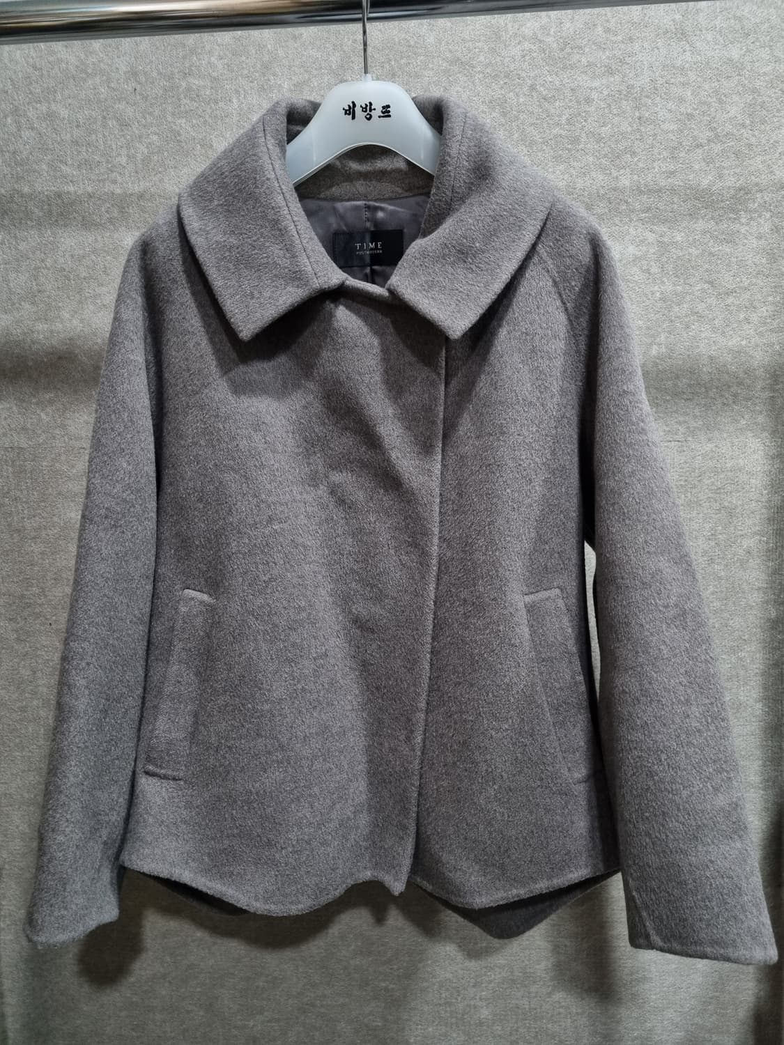 여성 55size 타임 핸드메이드 자켓 울 앙고라 캐시미어 혼방 상품이미지1