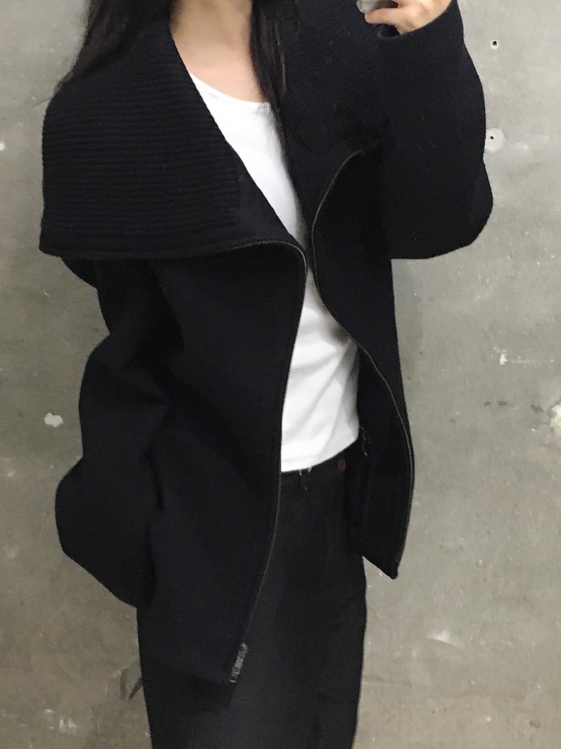 Maison Margiela 메종 마르지엘라 블랙 울 숄카라 코트 상품이미지1